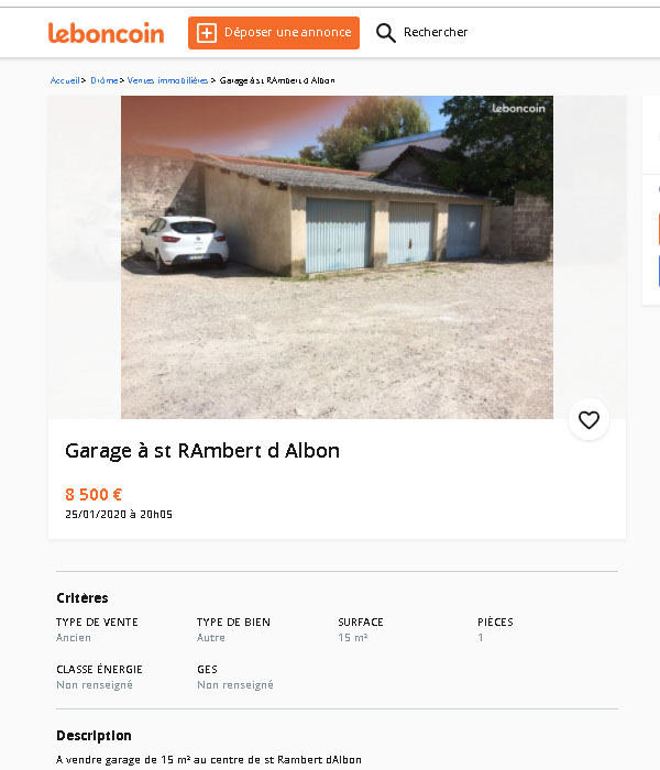 annonce garage